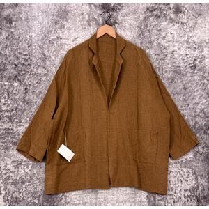 New Daniela Gregis Jacket OS One Size Womens Linen Open Front